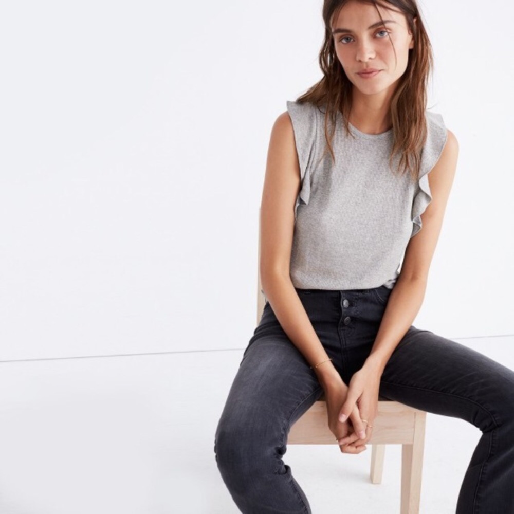 MADEWELL Metallic Ruffle Tank *Like New* | XXS